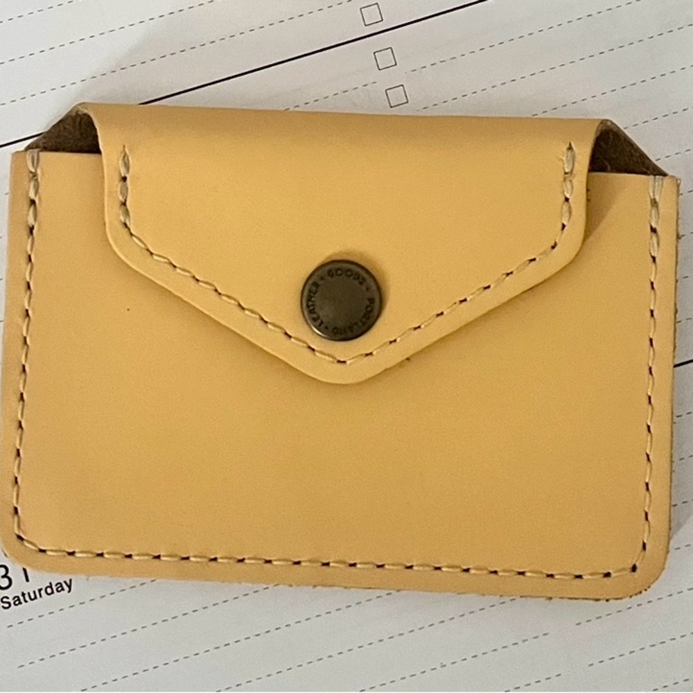 PORTLAND LEATHER Yellow High-Quality Leather Card Holder